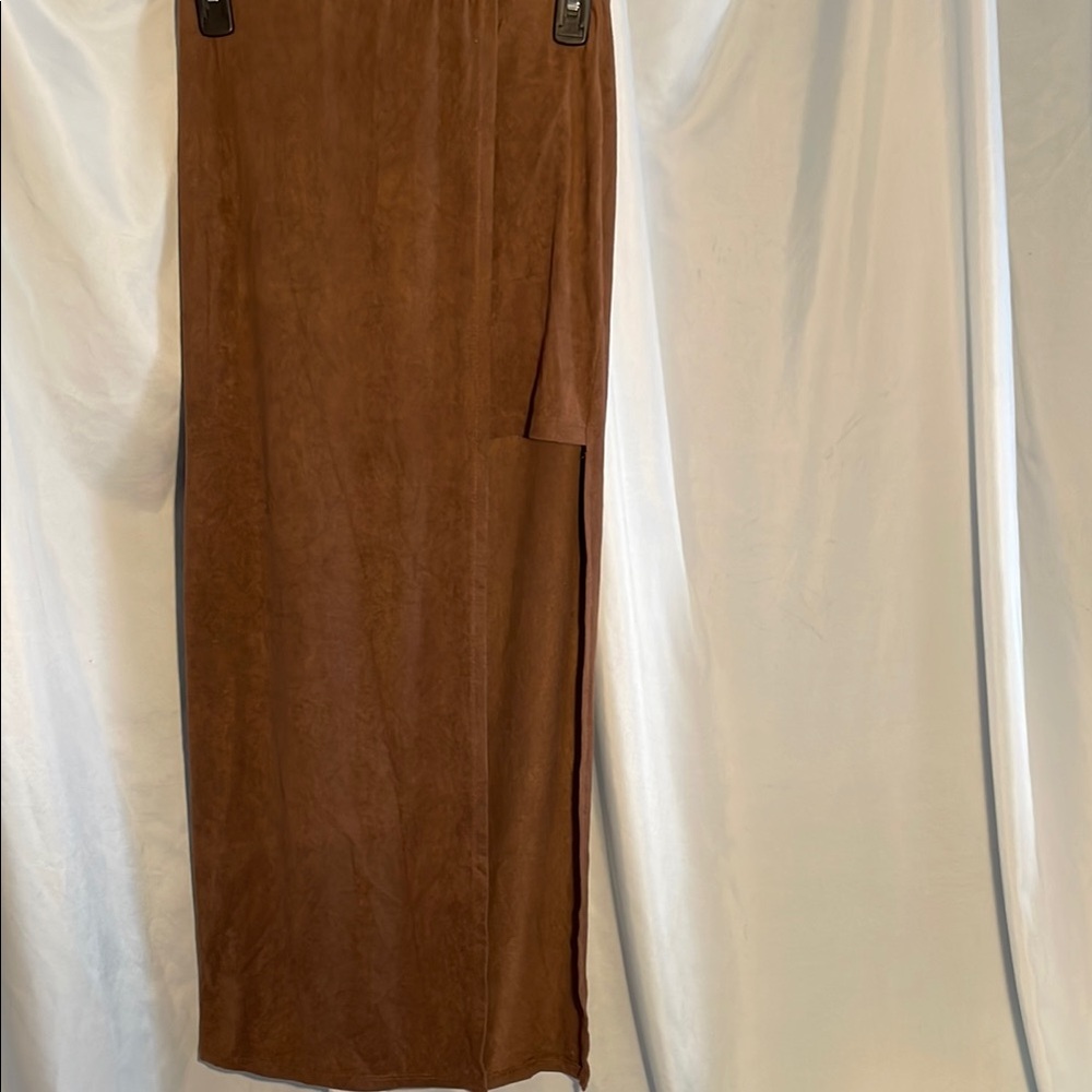 Forever 21 Brown Maxi Asymmetrical Pencil Skirt